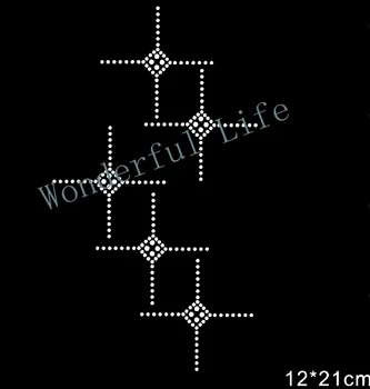 

Free shipping Rhinestone Motif Transfer Design five cross total size is 21*12CM for 20PCS/lot