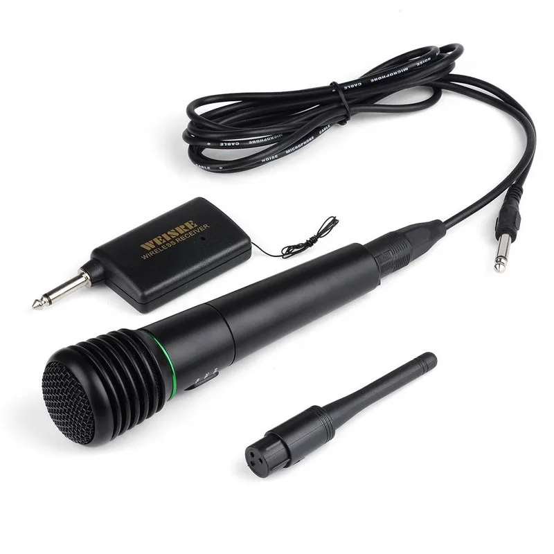 

2.5m Wired or Wireless 2 in1 Handheld Microphone Mic Receiver System Un-directional KTV Karaoke Music Black Wholesale