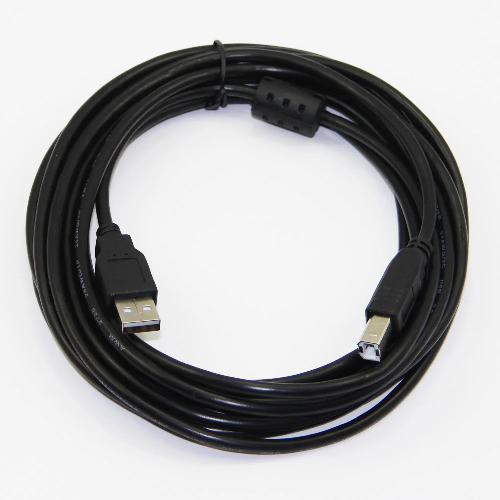USB 2.0 Printer Cable Type A Male to Type B Male Foil+Braided(inside)+PVC Shielding 30cm 50cm 1m 1.5m 1.8m 3m 5m Black
