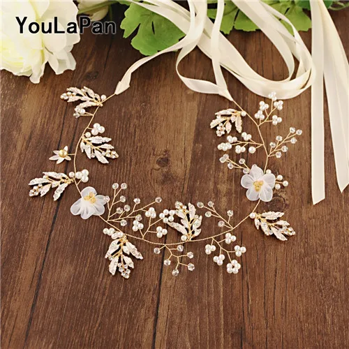 YouLaPan SH72 свадебный пояс со стразами женское платье свадебный пояс-кушак ремни Золотые листья свадебные ленты Лента Свадебная со стразами пояс жемчужина - Цвет: Ivory ribbon