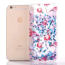Блеск порошок животных фламинго пайетки с изображением сыпучих песков цветков телефонные чехлы для Apple iPhone 7/7 Plus/6 Plus/6 S/6 Plus/6 S Plus