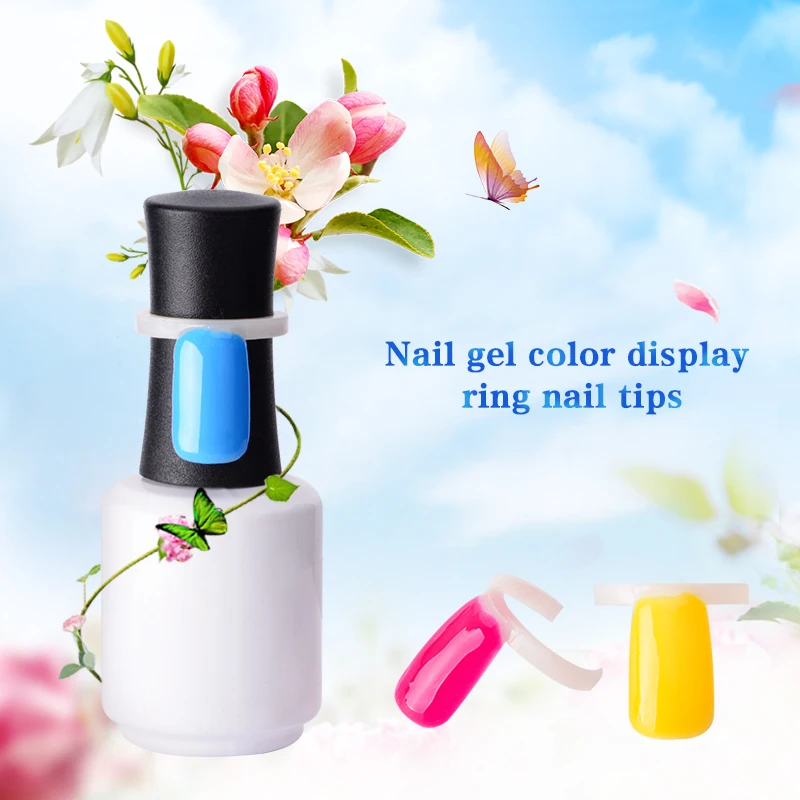 

Ring Style Nail Tips False Nails 50pcs Acrylic Full Nail Tips Polish UV Gel Varnish Color Pops Display Nail Art Manicure Tools