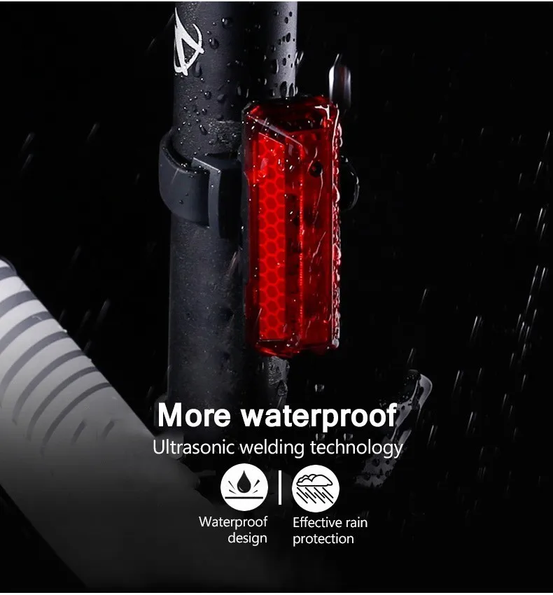 Cheap GENIU Tail Light For Bicycle Light Bike Flashlight 5 Modes LED USB Rechargeable Cycling Taillight Bicycle Rear Lights 9