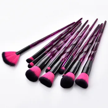 

10 Pieces Beauty Makeup Brushes Set Foundation Powder Blush Eye Shadow Lip Cosmetic Brush Tool Kit