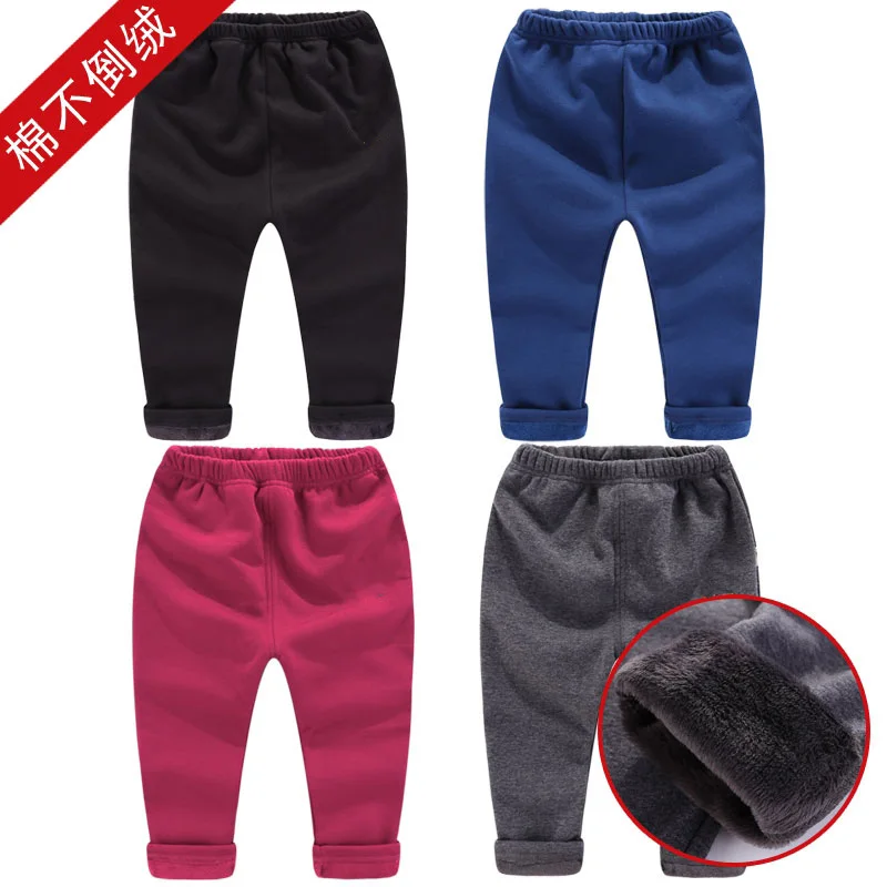 

Autumn And Winter boys Girls Leggings Plus Velvet To Keep Warm Children Pants 2-5 year Kids Leggings For boys girls pants