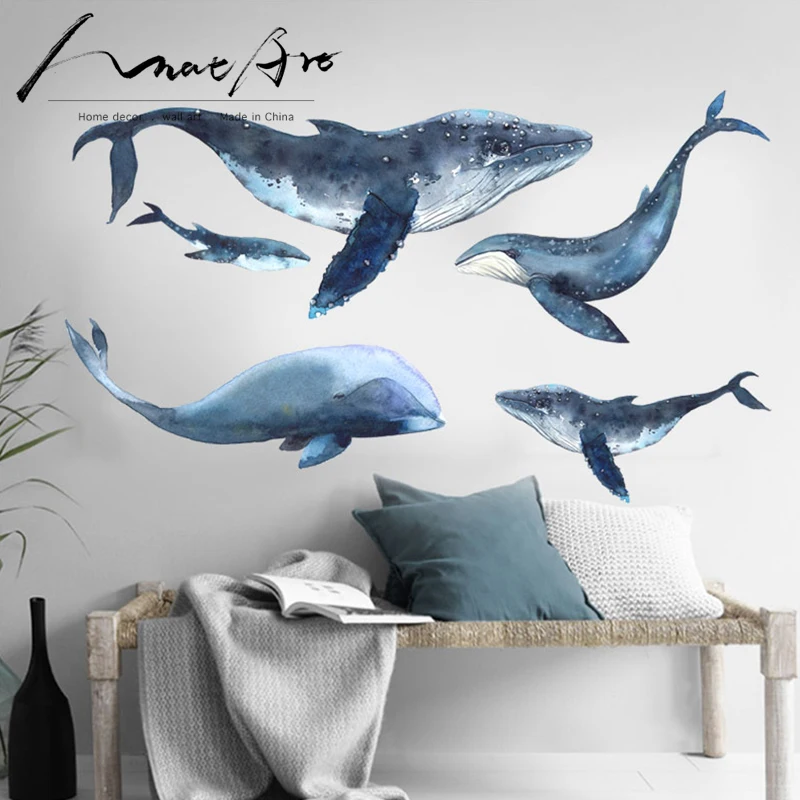 Наклейка в скандинавском стиле для гостиной и детской комнаты|children room|wall sticker seafish