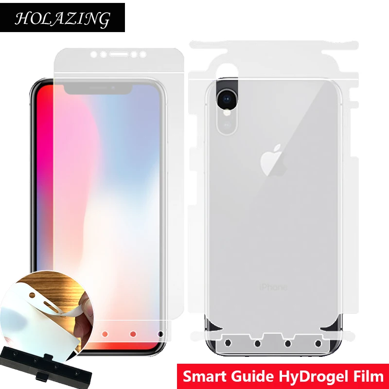 

Smart Guide Tool Soft AUTO Fixed Hydrogel Film Full Cover Screen Protector for iPhone X 5.8" Optional Front & Back