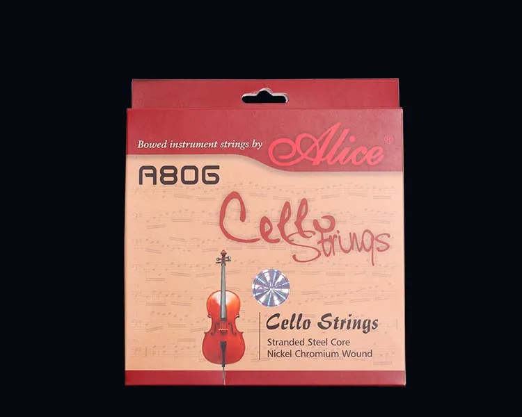 

High Quality New Alice A806 Carton Pack Stranded Steel Core Nickel Chromium Wound Cello Strings