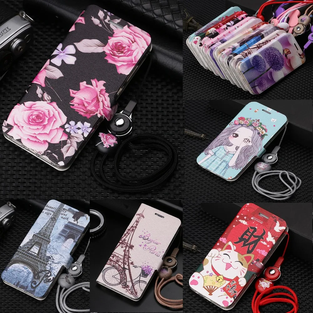 

For Xiaomi Mi A2 Lite A3 Cute Painted Flip Wallet Stand Leather Case For Redmi Note 8 7 Pro 5 4 4X Mi 9T Pro Redmi 7A 6A Case