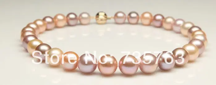 

xiuli 001216 HUGE 17"11-12MM NSOUTH SEA GENUINE GOLD PINK MULTIC PEARL NECKLACE PERFECT AAA