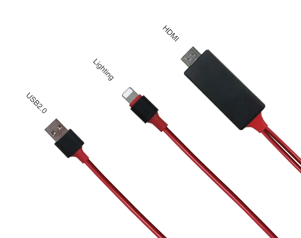 Красное мигание 8 Pin к HDMI кабель HD ТВ адаптер USB HDMI 1080P mirrorscreen кабель для apple ТВ для iPhone 7 6S Plus