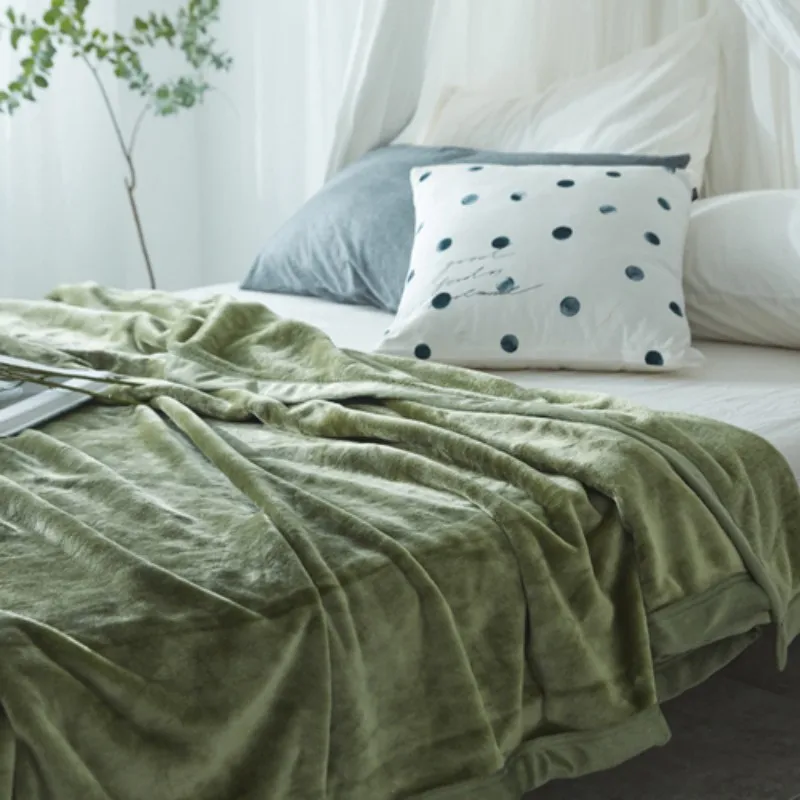 Фланелевое Флисовое одеяло оливковый зеленый(король королева полный размер) Легкий уютный диван/кровать одеяло плюшевое микрофибра сплошной цвет