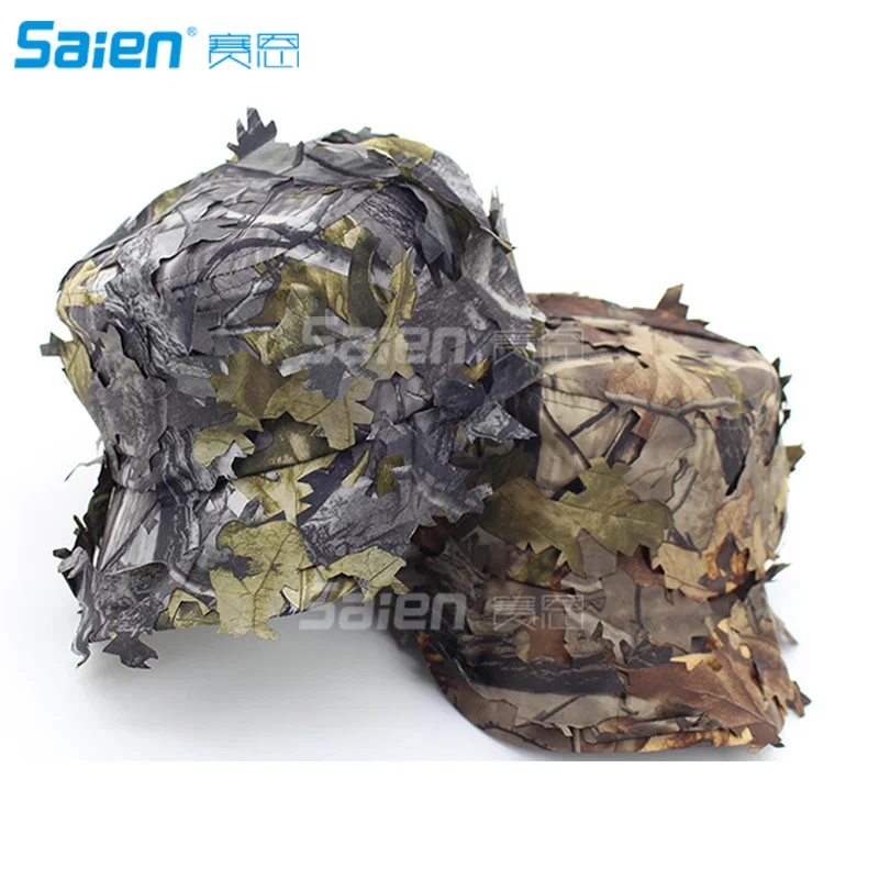 Military Hats for Men Waterproof 3D Leaves Camo Tactical Cap Bucket Hats for Hunting Fishing Sunshade Army War Games