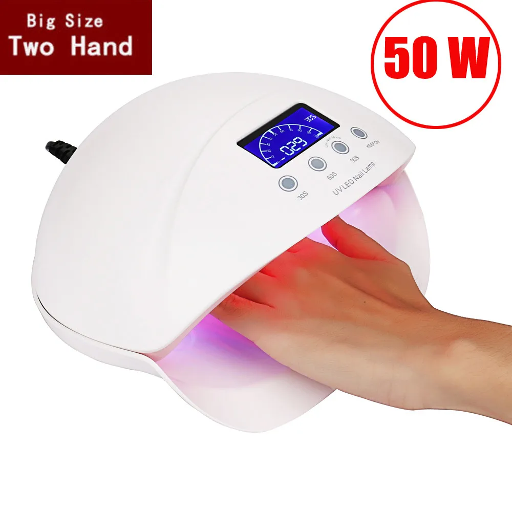 

US/UK/EU Plug 50W LCD Display Dual UV LED Nail lamp Nail Dryer With 3 Bottom Timer 15s/30s/60s Professional Manicure Dryer