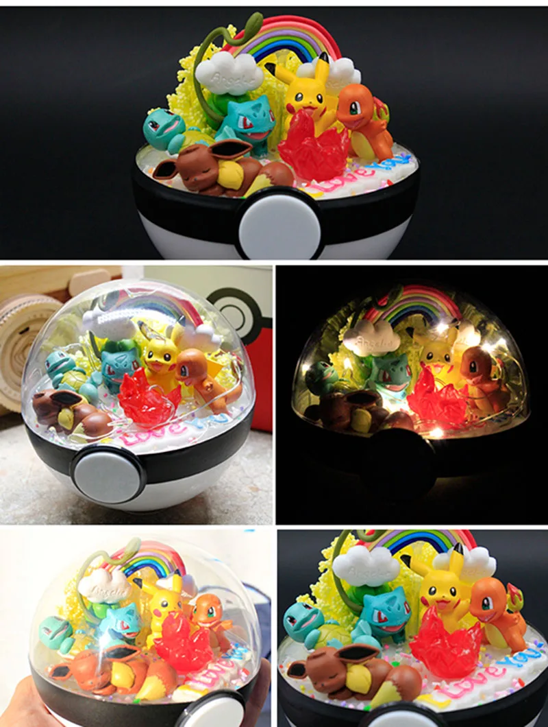 PokeBall Monster Pet pokebolas Pikachu Eevee Bulbasaur Charizard Squirtle DIY светодиодный фигурка на день рождения, рождественские игрушки для подарка