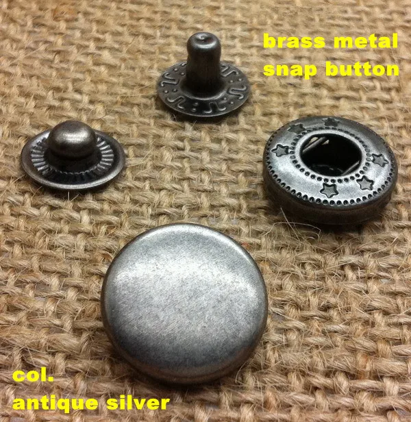 17mm antique silver metal snap button, press button wallet button DIY