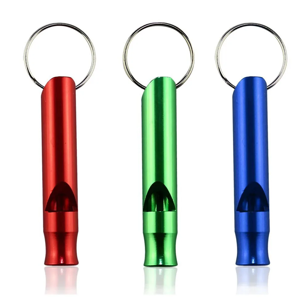 3 Pcs Mix Aluminum Emergency Survival Whistle Keychain for Hiking