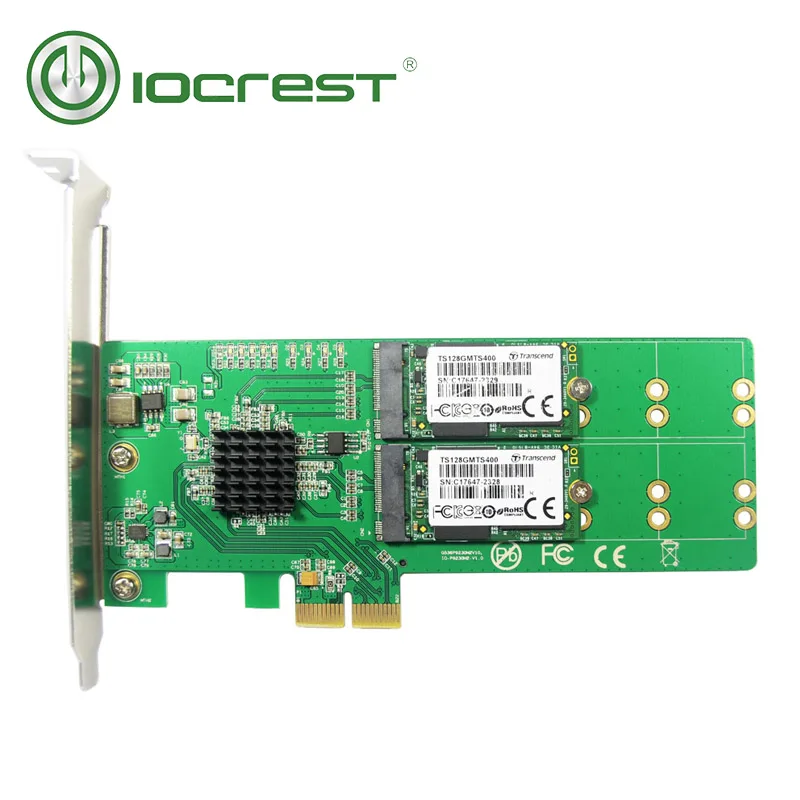 IOCREST PCI Express до 4 x NGFF M.2 B Ключ адаптер карты Поддержка 2280, 2260, 2242 и 2230 Размер чипсет Marvell 88se9235