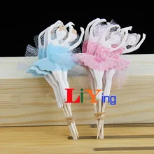 12 шт., балетные костюмы для девочек, танцевальные вкладыши для кексов, Топпер, зубочистка, украшения торта, бумажные приспособления, кружева, детские товары для дня рождения