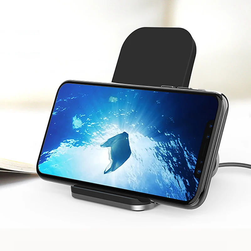 Qi Беспроводное зарядное устройство Быстрая зарядка подставка для iPhone X Xs Max XR смартфон Беспроводное зарядное устройство s 10 Вт адаптер для samsung S8 S9