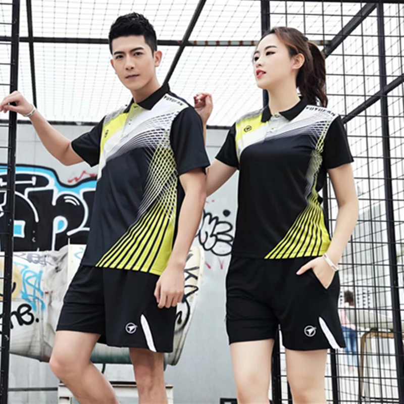 ZMSM женский/мужской отложной воротник одежда для бадминтона набор для настольного тенниса тренировочный костюм теннисные майки шорты и юбки спортивная одежда Y126