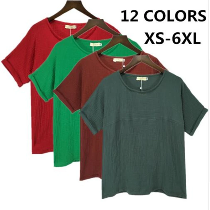 Женские топы больших размеров XS 5XL 6XL весенне летние женские повседневные