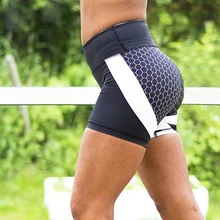 Новинка, женские Лоскутные эластичные спортивные шорты для йоги, тянущиеся, низкая талия, бандаж, для спортзала, фитнеса, бега, быстросохнущие короткие штаны