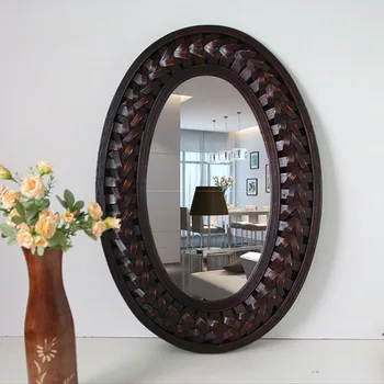 

Big Wall Mirror Bamboo And Wooden Frame Oval Wall Mirror Living Room Mural Hanging Big Wall Mirror For Home Decoration
