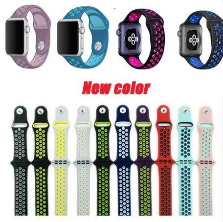

Series 4/3/2/1 strap For Apple Watch sport Band Silicone 44mm 42mm 40mm 38mm Adapter For iWatch Sport Strap link Bracelet