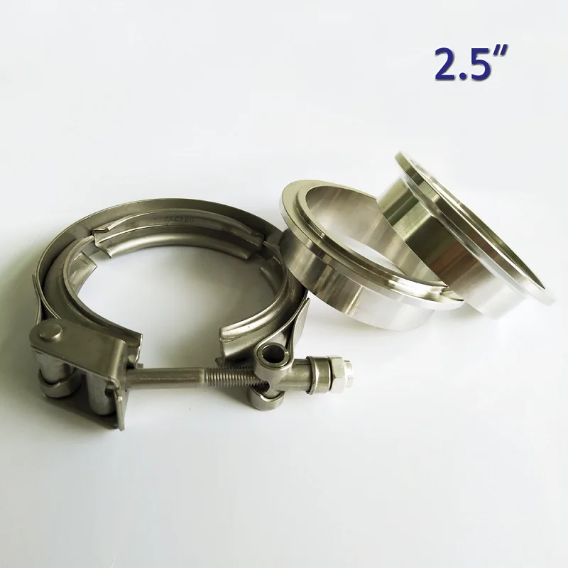 ZUCZUG 1 дюйм до 6,0 дюймов металлическая гайка для сгибания ss 304 быстросъемный v-образный зажим для выхлопной трубы с мужским и женским фланцем комплект - Цвет: 2.5inch