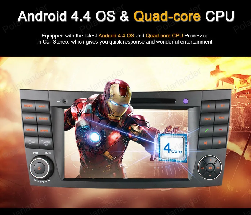 Discount Android4.4 Car CD DVD player Support DTV GPS BT 3G WiFi DAB+ TPMS FM AM radio For B/enz E C/lass W211 W209 W219 9