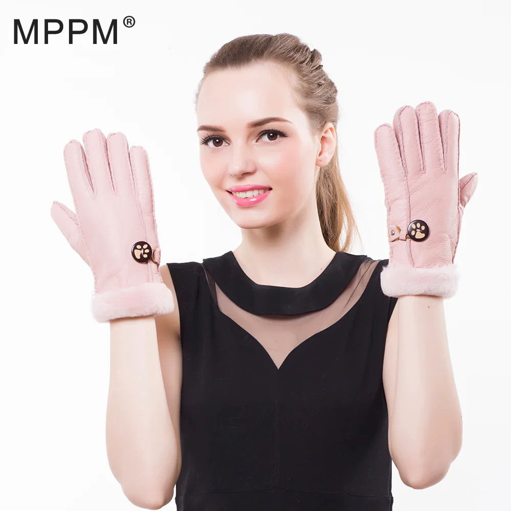 Перчатки из овчины MPPM kawaii теплые зимние перчатки натуральной с шерстяной