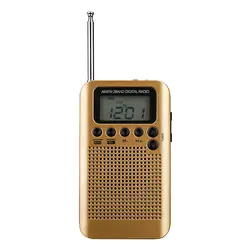 Мини Lcd цифровой FM/AM радио динамик с будильником и функцией отображения времени 3,5 мм разъем для наушников и зарядный кабель