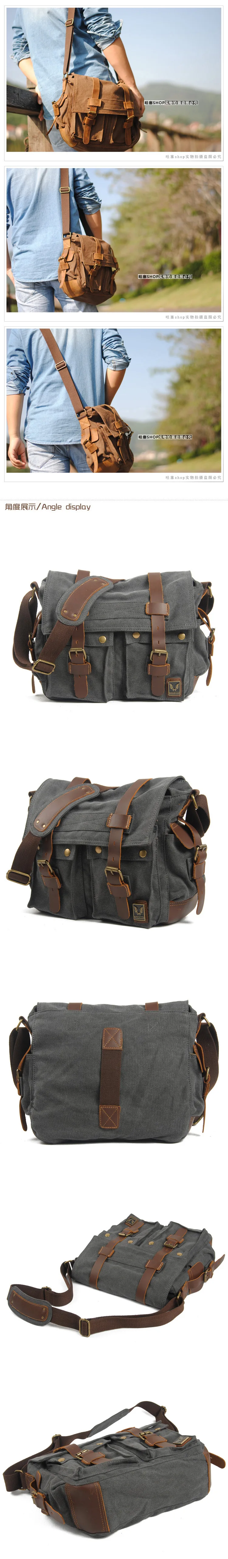 Muchuan bolsa de mensajero de lona