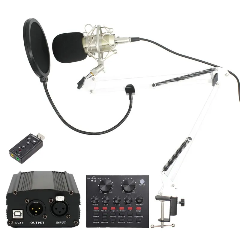 

bm 800 Professional Condenser Microphone for Computer Audio Studio Vocal Rrecording karaoke interview Mikrofon Mic Phantom Power