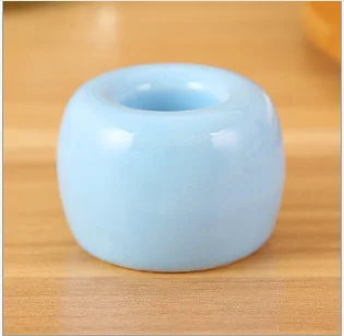 Керамической держатель для зубной щетки фарфоровая зубная щетка подставка для хранения ванной комнаты Органайзер кольцо Винтаж Японский мини аксессуары для ванной - Цвет: Синий