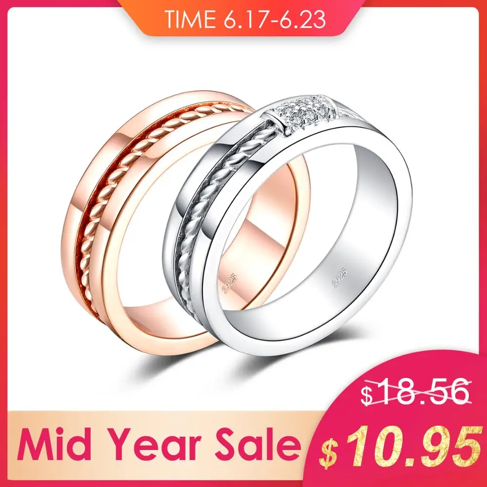 Jewelrypalace AAA Классический Two Tone кольцо обручальное стерлингового серебра 925 желтого