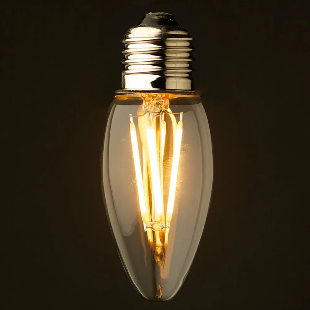 4W 6W,Retro LED Filament Light Bulb,Cool Warm White,E26 E27 Base