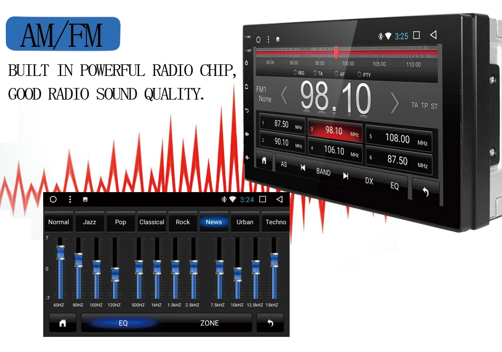 Top SZBULOAI Android 8.1 System 16G Memory Touch Screen 7 Inch HD Car Bluetooth MP5 Player 2 DIN Universal GPS Navigation WIFI 7