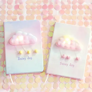 

80Sheets Creative Dream Cloud Notebook Planner Notepad Journal Sketchbook Daily Book with Flashing Light Office School Supplies