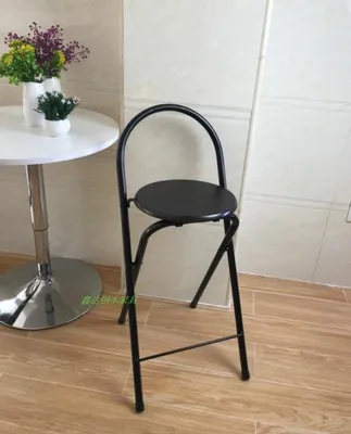 Modern Folding bar stool High foot Chair backrest Seat chair For Man/Woman metal pipe Wine pub stool with high density board