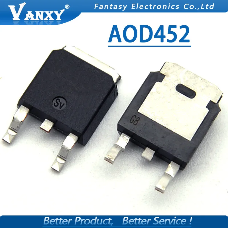 10pcs AOD452 TO252 D452 TO 252 D452A D425 AOD452A AOD452AL SOT new ...
