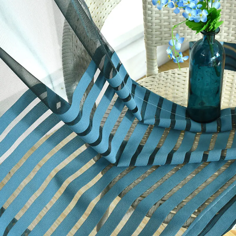 

Luoshanna Fashion Warp knitted Screen High-grade Fabric Transverse Stripe Curtains Custom Tulle for Living Room Bedroom Window