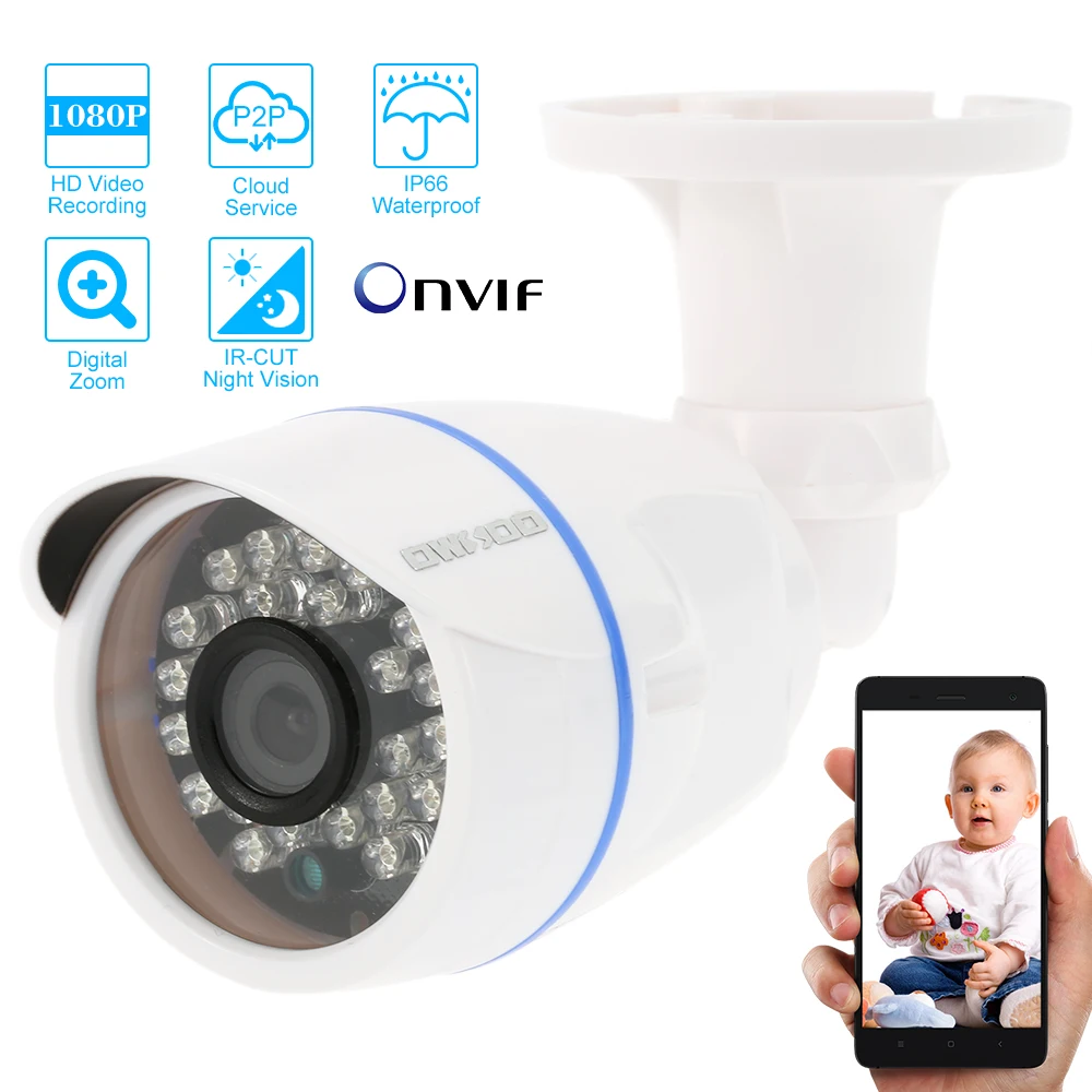  Owsoo HD 1080P IP Cloud Camera 1/2.7 inch CMOS Weatherproof  Night View CCTV Surveillance Security Network Indoor Bullet Camera 