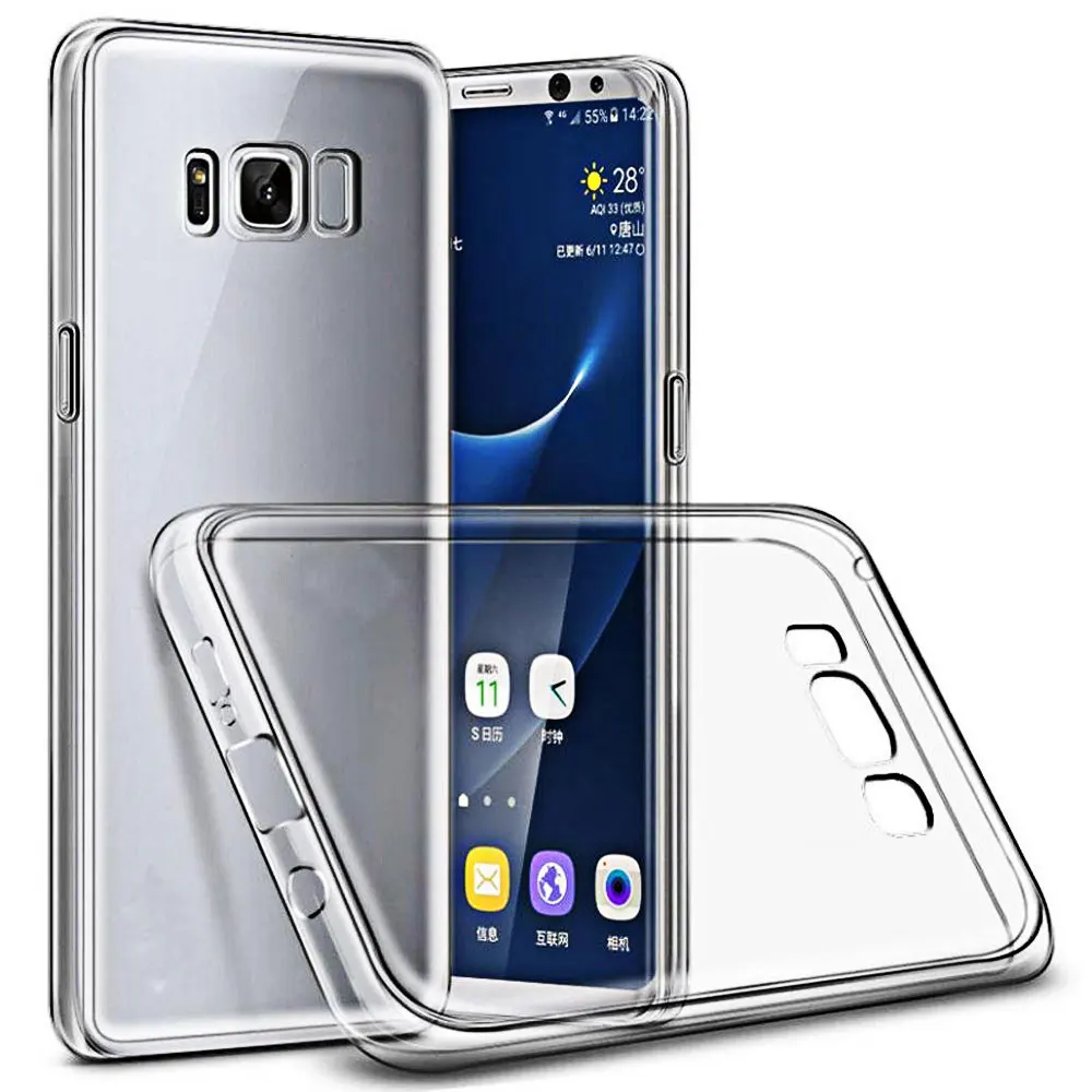 Силиконовый чехол для Samsung Galaxy S8 ультратонкий прозрачный мягкий телефона Plus S7 S6