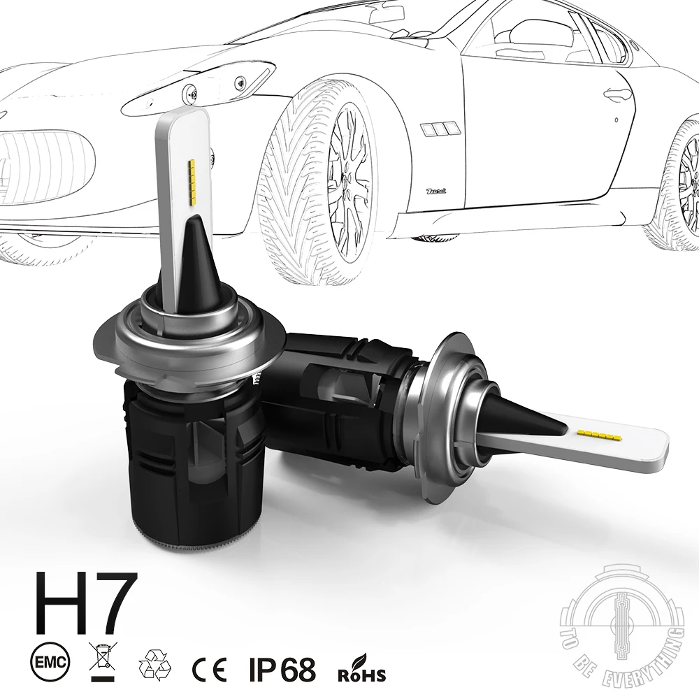 1 комплект H7 пуля B6 светодиодный фар Тонкий Conversion Kit 42 Вт 5200LM CSP Y11 фишки все-в-одном чистый белый 6000 K автомобильные лампы для фар