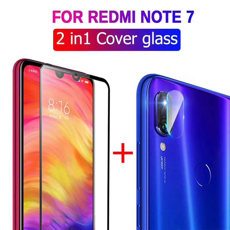 

2-in-1 Camera Lens Tempered Glass for Redmi 7A Note7 Pro K20 Pro Note 4X Glass Film Screen Protector for Xiaomi Mi 9T Pro 5X A1