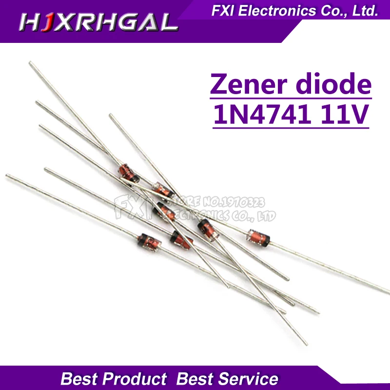 100pcs Zener diode 1W 11V 1N4741A 1N4741 DO 41-in Diodes from ...