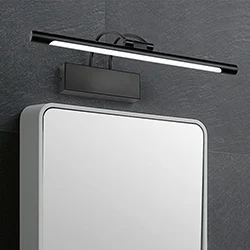 Настенный светильник в помещении с поворотным кронштейном для ванной комнаты, потрясающий современный светодиодный светильник с зеркалом, регулируемым углом наклона - Цвет абажура: Black