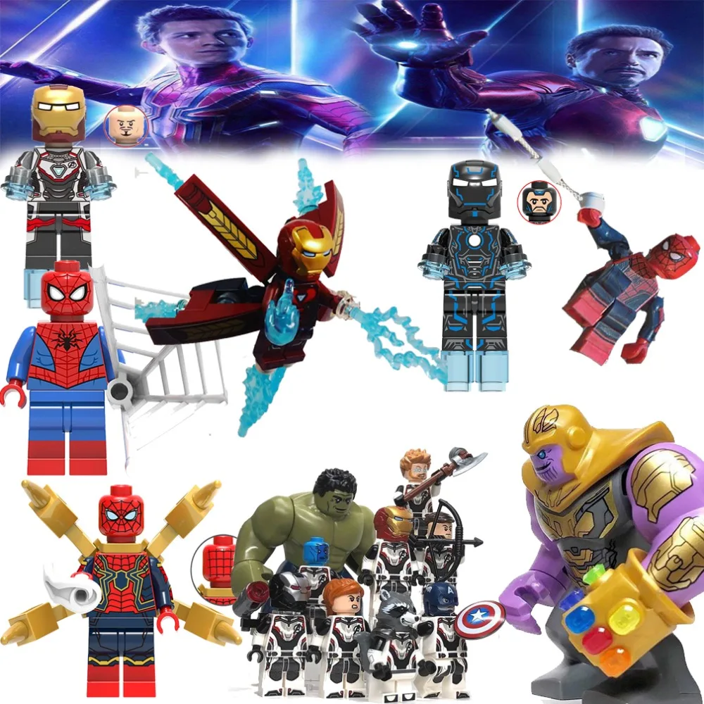 

Legoed superheroes Toys Building blocks Avengers endgame Mini Iron man spiderman thanos set Figures blocks toys for kids H
